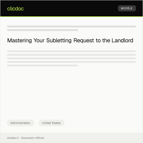 Document preview: Request for Subletting Permission from Landlord — Administration, United States