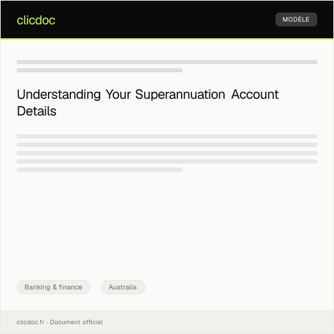Document preview: Request for Superannuation Account Details — Banking & finance, Australia