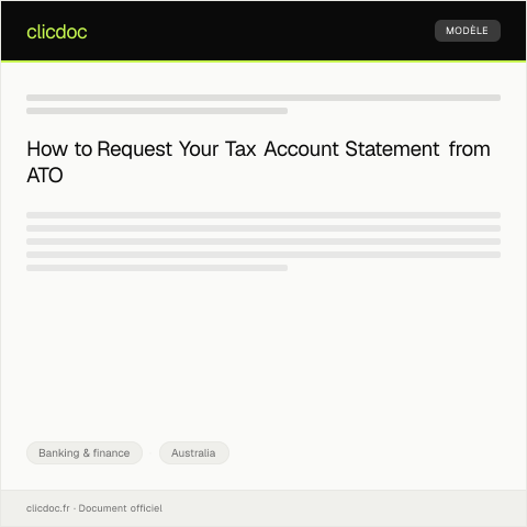 Document preview: Request for Account Statement for Tax Purposes — Banking & finance, Australia