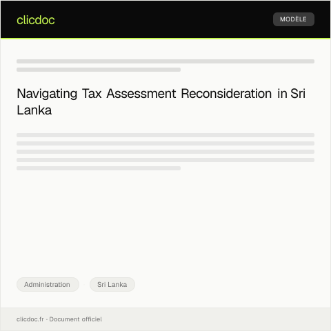 Document preview: Request for Reconsideration of Tax Assessment Decision — Administration, Sri Lanka