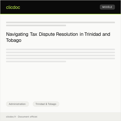 Document preview: Request for Tax Dispute Resolution — Administration, Trinidad & Tobago