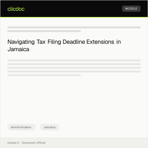 Document preview: Request for Assistance with Tax Filing Deadline Extension — Administration, Jamaica