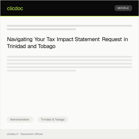 Document preview: Request for Tax Impact Statement — Administration, Trinidad & Tobago