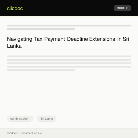 Document preview: Request for Extension of Tax Payment Deadline — Administration, Sri Lanka