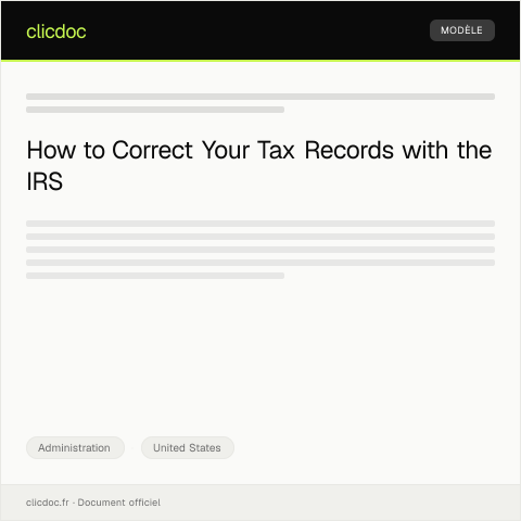 Document preview: Request for Tax Record Correction — Administration, United States