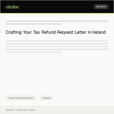 Document preview: Request for Tax Refund — Taxes & social benefits, Ireland