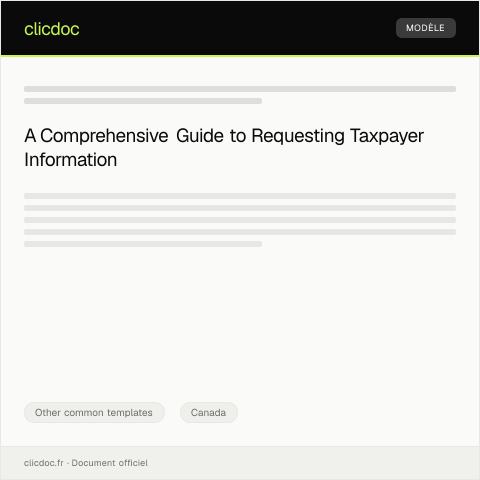 Document preview: Request for Taxpayer Information / Demande d'informations fiscales — Other common templates, Canada