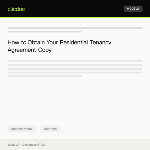 Document preview: Request for a Copy of Residential Tenancy Agreement — Administration, Australia