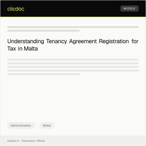 Document preview: Request for Registration of Tenancy Agreement for Tax Purposes — Administration, Malta