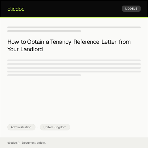 Document preview: Request for Tenancy Reference Letter from Landlord — Administration, United Kingdom