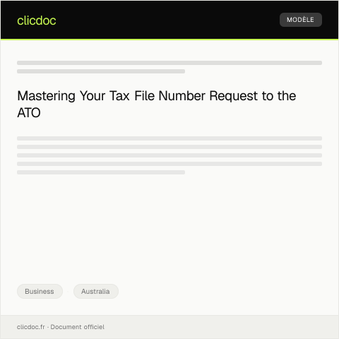 Document preview: Request for Tax File Number (TFN) Allocation — Business, Australia