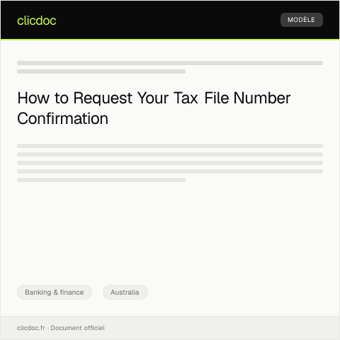 Document preview: Request for Tax File Number (TFN) Confirmation — Banking & finance, Australia
