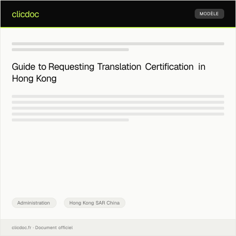 Document preview: Request for Translation Certification of Academic Documents — Administration, Hong Kong SAR China