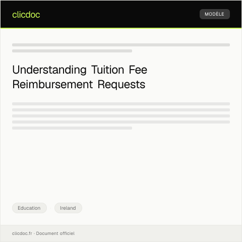 Document preview: Request for Tuition Fee Reimbursement — Education, Ireland