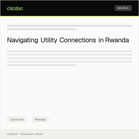 Document preview: Request for Utility Connection — Consumer, Rwanda