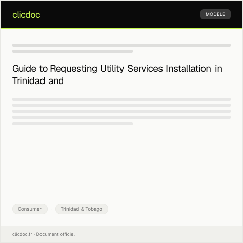 Document preview: Request for installation appointment for utility services — Consumer, Trinidad & Tobago