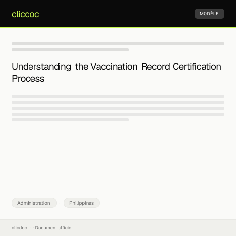 Document preview: Request for Certification of Vaccination Record — Administration, Philippines