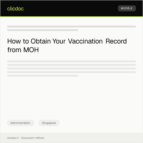 Document preview: Request for Vaccination Record Copy from MOH — Administration, Singapore
