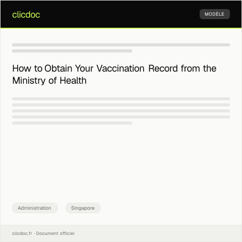 Document preview: Request for Vaccination Record from MOH — Administration, Singapore