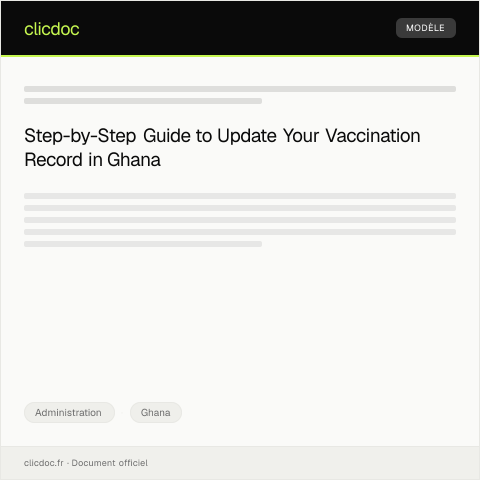 Document preview: Request for Vaccination Record Update from Ghana Health Service — Administration, Ghana