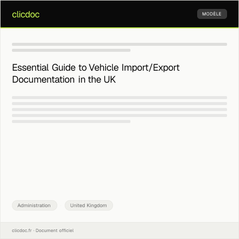 Document preview: Request for Vehicle Import/Export Documentation — Administration, United Kingdom