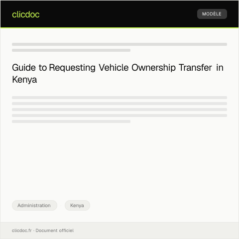 Document preview: Request for Vehicle Transfer of Ownership from Kenya Revenue Authority (KRA) — Administration, Kenya