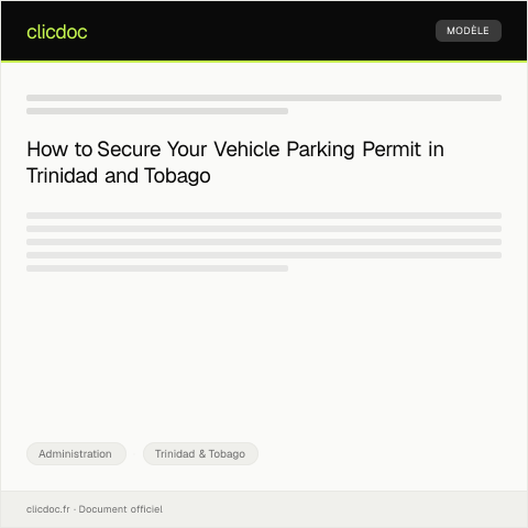 Document preview: Request for Vehicle Parking Permit — Administration, Trinidad & Tobago