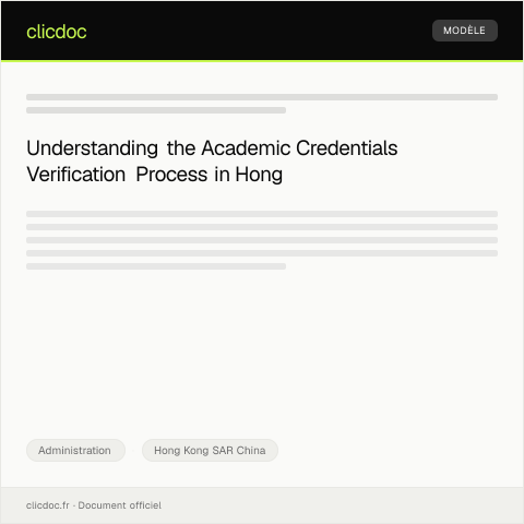 Document preview: Request for Verification of Academic Credentials from University — Administration, Hong Kong SAR China