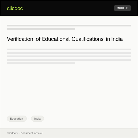 Document preview: Request for Verification of Educational Qualifications — Education, India