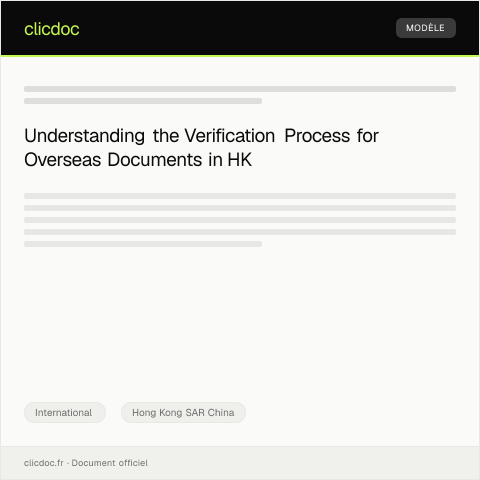 Document preview: Request for Verification of Overseas Documents for Hong Kong Legal Purposes — International, Hong Kong SAR China