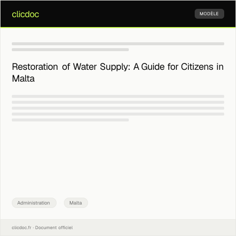 Document preview: Request for Restoration of Water Supply Following Disruption — Administration, Malta