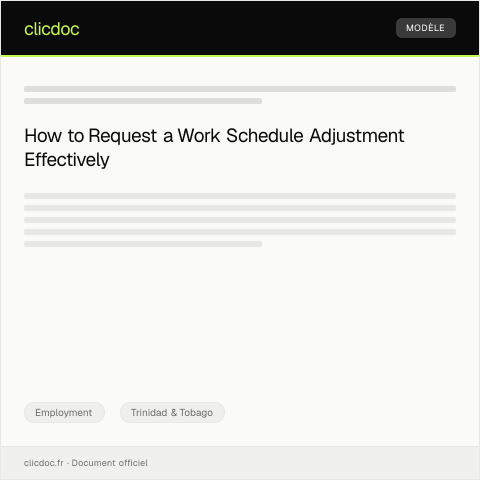Document preview: Request for Work Schedule Adjustment — Employment, Trinidad & Tobago