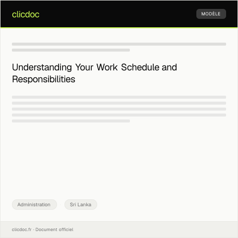 Document preview: Request for Clarification on Work Schedule and Responsibilities — Administration, Sri Lanka