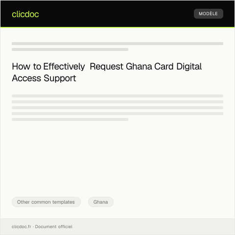 Document preview: Request for Ghana Card Digital Access Support — Other common templates, Ghana