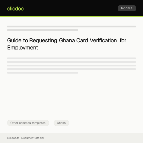 Document preview: Request for Ghana Card Verification for Employment — Other common templates, Ghana