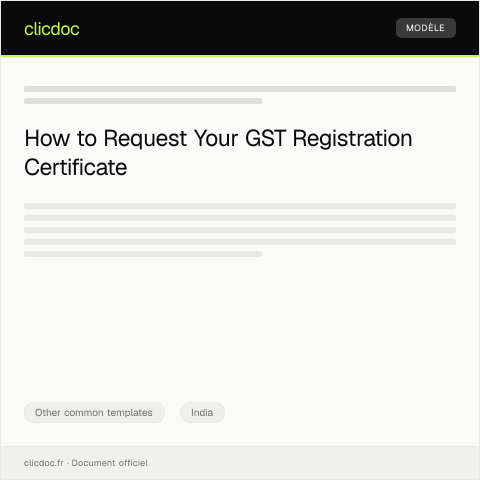 Document preview: Request for GST Registration Certificate — Other common templates, India