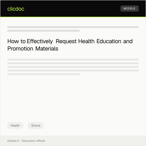 Document preview: Request for Health Education and Promotion Material — Health, Ghana