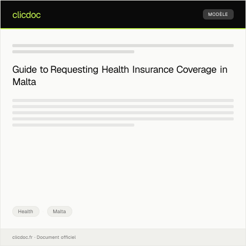 Document preview: Request for Health Insurance Coverage (EUB005) — Health, Malta