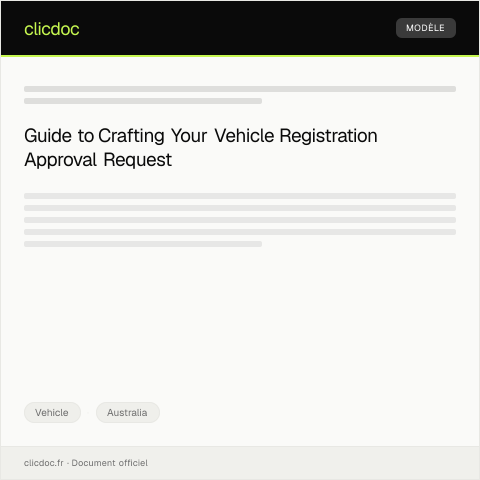 Document preview: Request for Historic or Import Vehicle Registration Approval — Vehicle, Australia