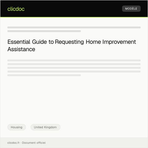 Document preview: Request for Home Improvement Assistance — Housing, United Kingdom