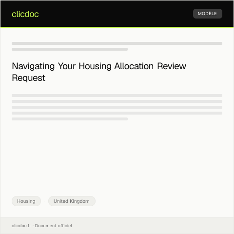 Document preview: Request for Housing Allocation Review — Housing, United Kingdom