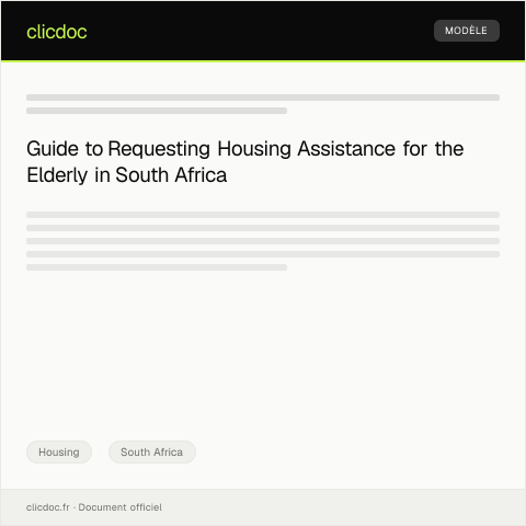 Document preview: Request for Housing Assistance for Elderly Citizens — Housing, South Africa