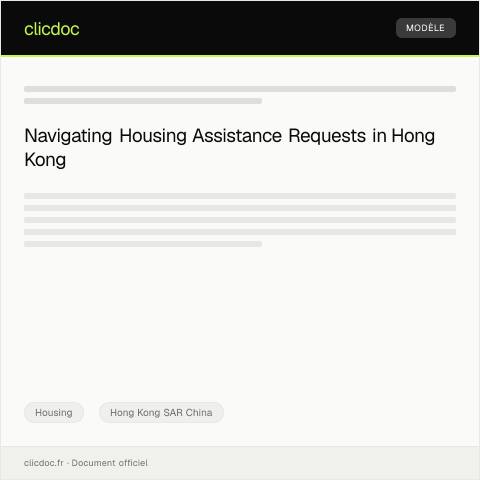 Document preview: Request for Assistance with Housing困難援助申請 — Housing, Hong Kong SAR China