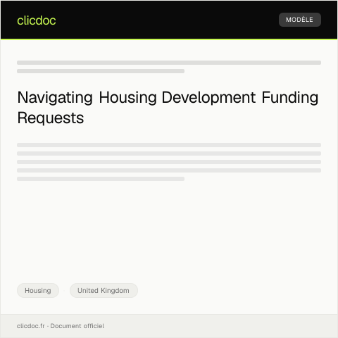 Document preview: Request for Housing Development Funding Approval — Housing, United Kingdom