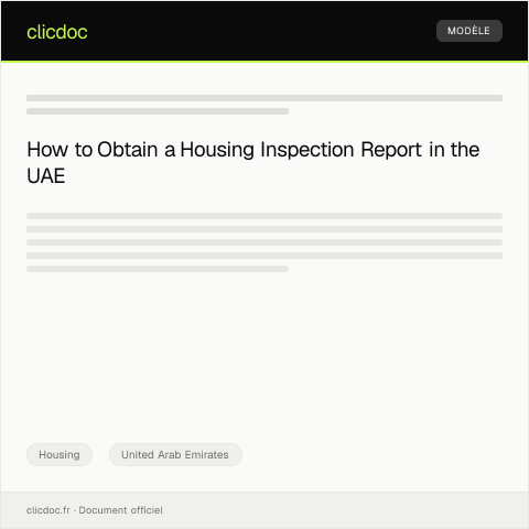 Document preview: Request for Housing Inspection Report / طلب تقرير فحص السكن — Housing, United Arab Emirates