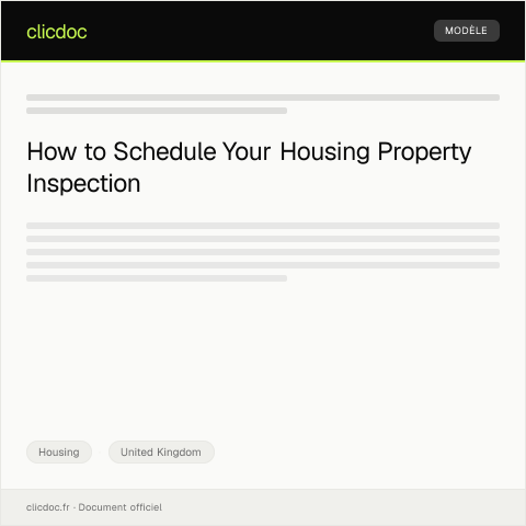 Document preview: Request for Housing Property Inspection Scheduling — Housing, United Kingdom