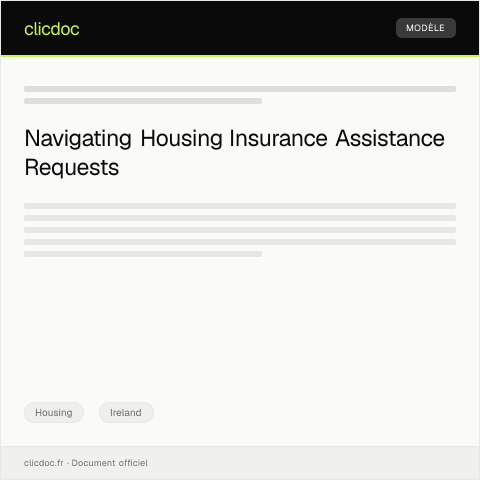 Document preview: Request for Assistance with Housing Insurance — Housing, Ireland