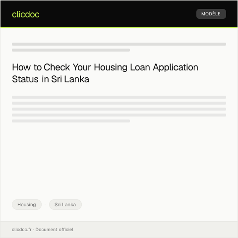 Document preview: Request for Access to Housing Loan Application Status — Housing, Sri Lanka