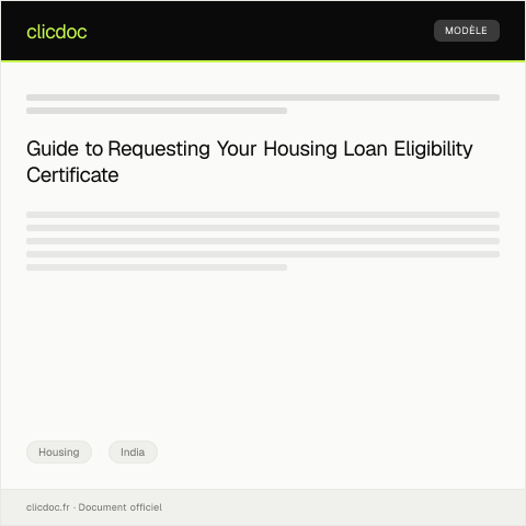Document preview: Request for Housing Loan Eligibility Certificate (State Bank of India) — Housing, India