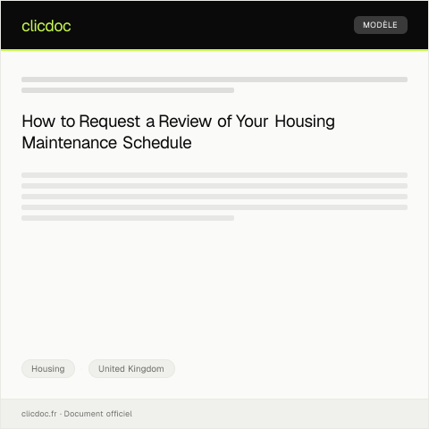 Document preview: Request for Housing Maintenance Schedule Review — Housing, United Kingdom